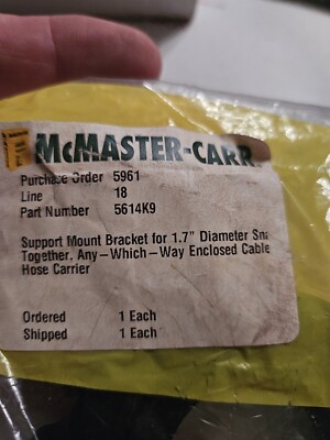 McMASTER-CARR 5614K9 Support Mount Bracket for 1.7'' Diameter Snap-Together Any-W