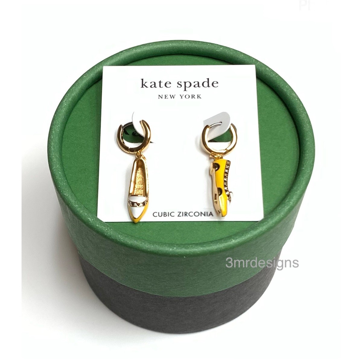 【限定セール】Kate Spade Goldplated Huggie Hoop ピアス NWT Kate Spade N.Y. MINUTE 12-K Gold Plated CZ Stones Taxi