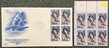 Winter Olympics - US Scott 2369 - Block of 4 Stamps FDC plus 6 stamps!