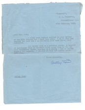 Antony Trew Signed Letter 1963 / Autographed South African Author