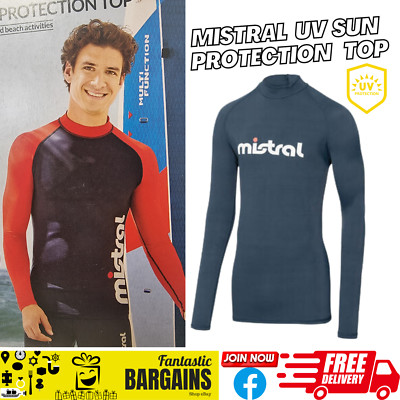 Herren Mistral UV Schutz Top Wassersport Strand Aktivität Urlaub Pool Schwimmtop