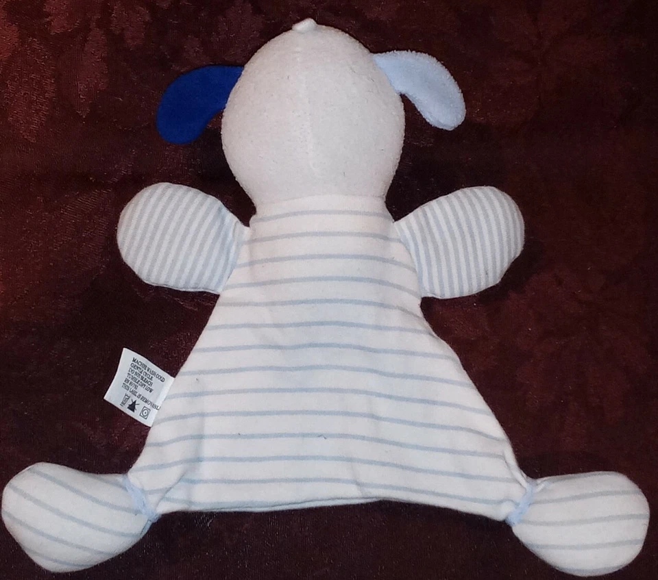 Vitamins Baby Puppy Dog Lovey Security Blanket Toy Blue White Stripes Plush X - Image 2 of 3