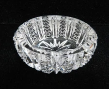 Vintage Clear Pressed Glass Open Salt Cellar ~Zipper Pattern