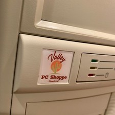 Custom Vintage 386 486 Computer Case Badge Domed Sticker Retro PC VALLEY AZ 1x1