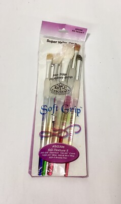 Royal & Langnickel #SG306 Soft Grip 5pc Assorted SG-Texture 5 Paint Brush Set
