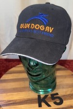 NICE BLUE DOG RV "A CAMPER'S BEST FRIEND" BLACK HAT ADJUSTABLE VERY GOOD COND K5