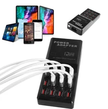 Multi Port 12 USB Charging Station Hub Desktop Wall Cell Phone Charger Organizer