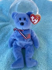 TY Beanie Baby America the Bear Plush Rare, In Memory of 9/11/2001