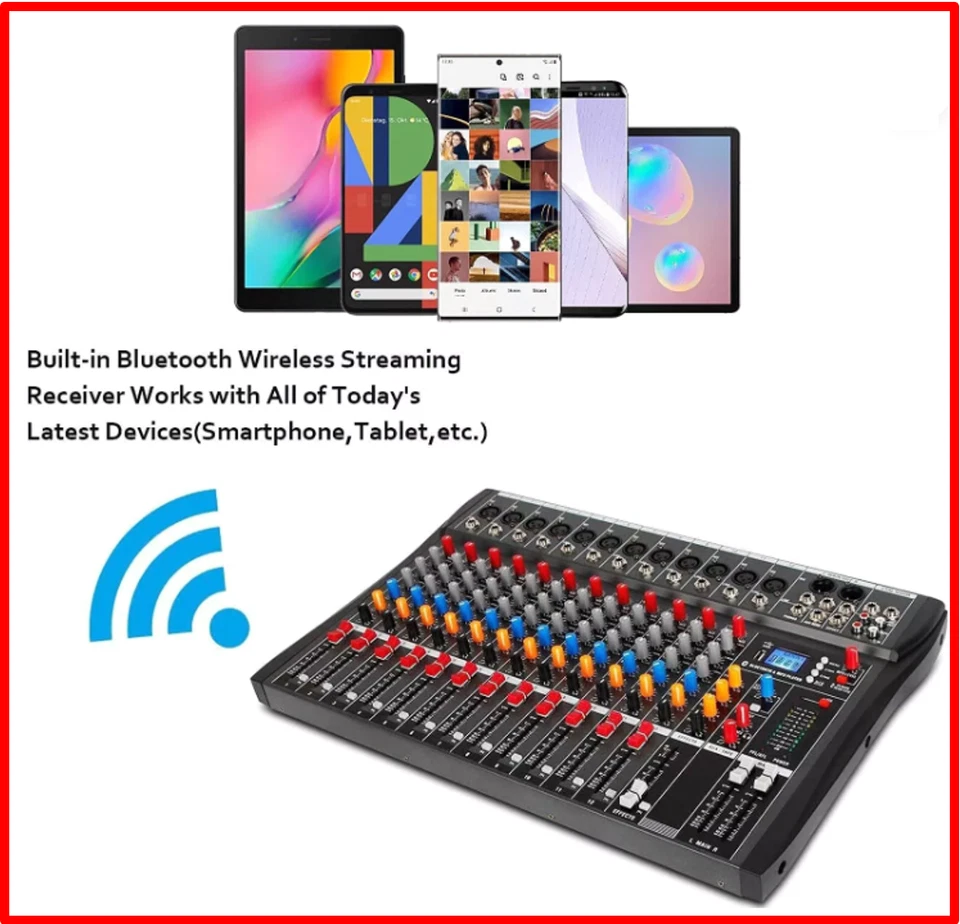 12 CHANNEL MIXER-DJ Studio Stage-Bluetooth USB MP3 FX (Low 12-channel price!) - Image 3 of 4