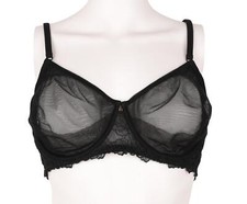 LA PERLA Womens black underwire mesh lace bra...