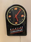 Michelob Golden Draft Beer Bar Neon Clock Lighted busch bud Sign Rare — photo 6