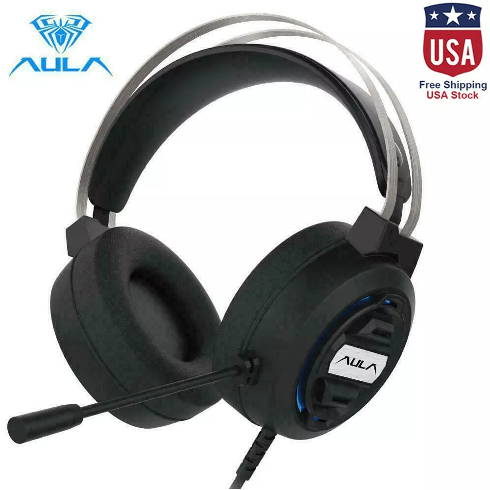 AULA S603 Stereo Gaming Headphones Wired USB2.0 Headset Gamer Deep Bass Earphone