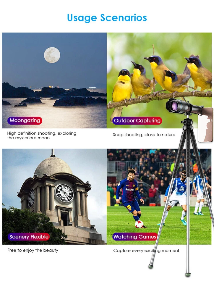 APEXEL HD 60x Zoom Telescope Lens Monocular With Retractable Stand For Outdoor - Image 3 of 4