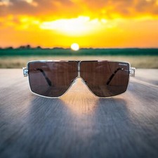 LUNETTES DE SOLEIL VINTAGE MIU MIU BY PRADA SMU 51Z ZVN-70D SHIELD FABRIQUÉES...