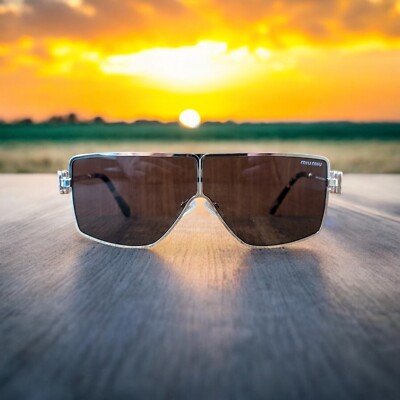 OCCHIALI DA SOLE VINTAGE MIU MIU BY PRADA SMU 51Z ZVN-70D SHIELD