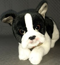 4x FAO Schwarz 12" Boston Terrier Dog 14" Fluffy Yellow Duck Plush Toy Dolls