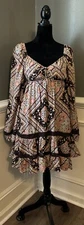 SO GOODS FOR LIFE NWT sweetheart neck boho peasant long sleeve tiered dress