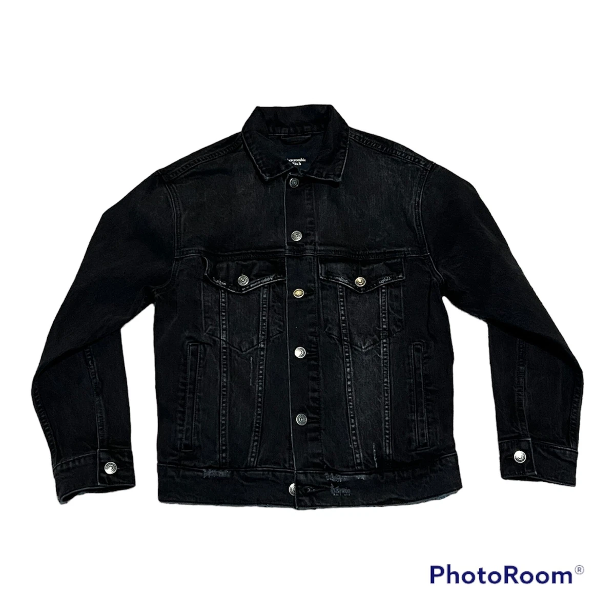Abercrombie black denim jacket shop
