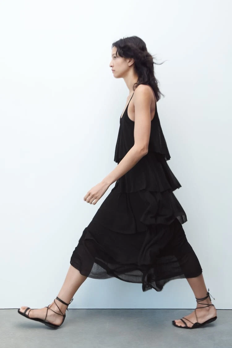 Zara ruffled knit dress sales