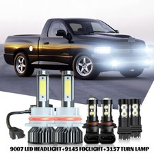 FIT 2006 2007 08 Dodge Ram 1500 2500 3500 6X 6000K LED Headlight Fog Light Bulbs