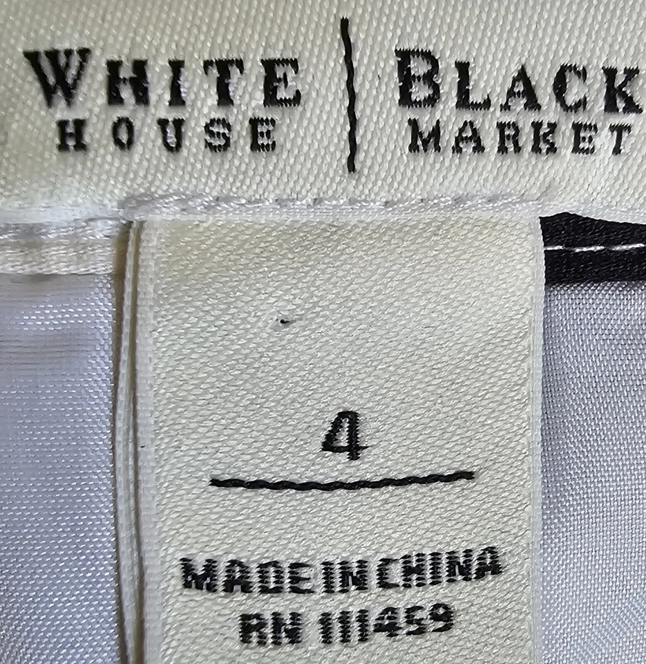 White House Black Market Womens Dress Size 4 Black White Floral - Image 2 of 4