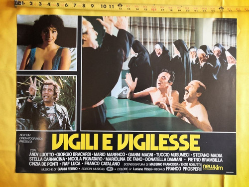 1982 VIGILI E VIGILESSE Erotic Damian Italian Fotobusta Movie Poster ORIG F14-9