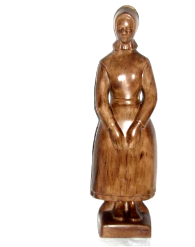 Figurine statue signée pièce maîtresse signée Thanksgiving femme fille en céramique 17 pouces - Photo 1/8