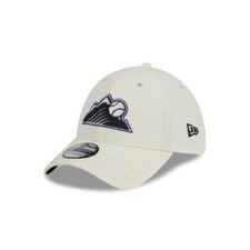 NEW ERA 39THIRTY Colorado Rockies Stretch Fitted Hat Size Medium/Large Off-White
