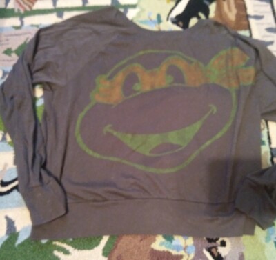 Gray light sweatshirt juniors Mighty FIne L or XL Teenage Mutant Ninja Turtles