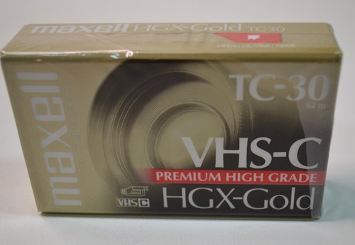 Maxell HGX-Gold TC-30 Videocassetta VHS-C Alta Qualità - NUOVO - SIGILLATO