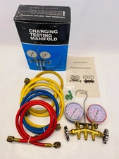 Mastercool 33660 HVAC Manifold 2-Valves/Gauges & 3-Hose Set