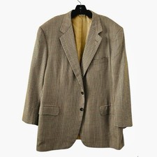 Brioni Sport Coat Nomentano Wool Silk Check Tan Beige Size 50 (see measurements) Brioni Sport Coat Nomentano Wool Silk Check Tan Beige Size 50 (see measurements) - Image 1