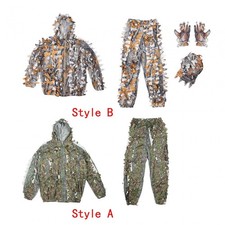 3D Feuilles Ghillie Costume Ensemble Woodland Veste Pantalon Forêt Aventure