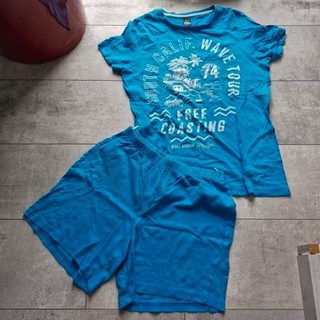 C&A Schlafanzug Schlafi Nachthemd Pyjama türkis Gr. 152/158