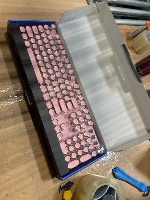 EWEADN - Wired QWERTY Keyboard Typewriter tyle Keys- PINK - Image 2 of 2