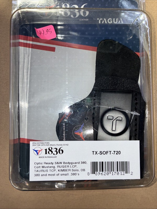 New Tagua 1836 TX-SOFT-720 Optic Ready Black Leather Holster