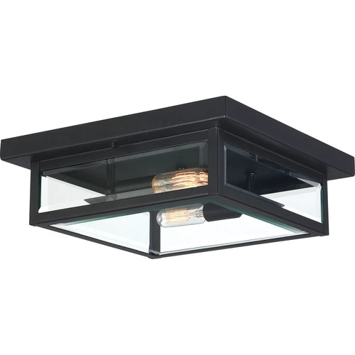 Quoizel WVR1612 Black Westover 2-Light 12"W Outdoor Flush Mount Ceiling Fixture - Picture 1 of 12