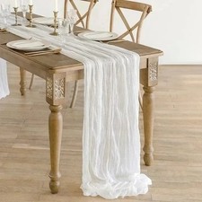 Table Runners For Dining Table Dacron Cheesecloth Wedding Party Table Setting