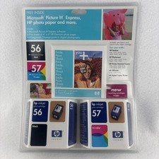 HP 56 Black 57 Tri-Color Ink Cartridges New Sealed Expired 2005 OEM