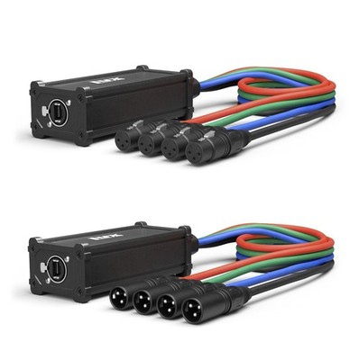 LyxPro Pair of LyxPro Audio Snake 4 Channel XLR 3 Pin Multi Network Breakout for