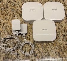 eero Pro 6 Tri-Band Wi-Fi Mesh System White 3 Pack K010001 Pre-Owned Excellant