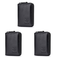 3X Leder Herren GeldböRse Karten Paket ReißVerschluss Karten Etui Inhaber 6751