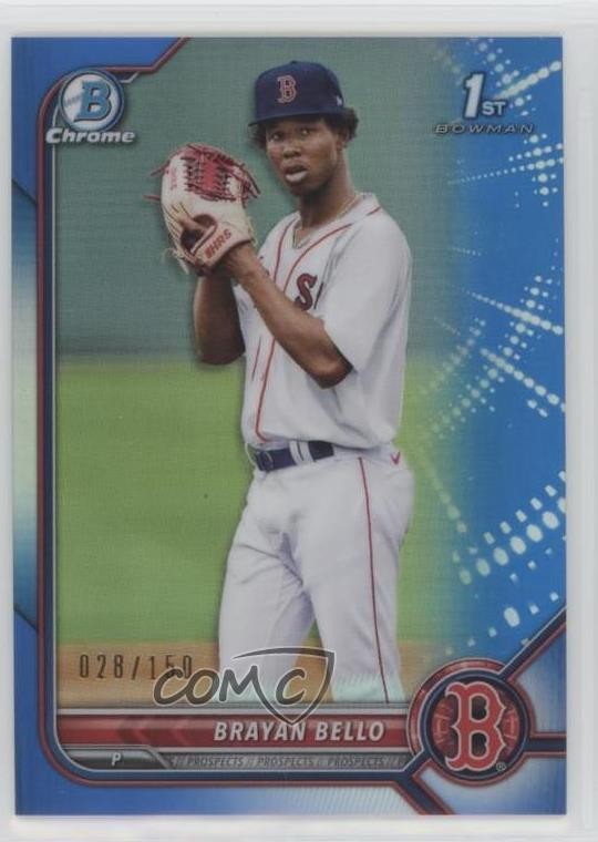 2022 Bowman Chrome Prospects Blue Refractor 28/150 Brayan Bello #BCP-107 00aa