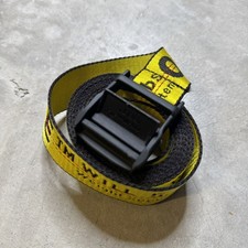OFF-WHITE Industrial Yellow Web Logo Belt Virgil Abloh