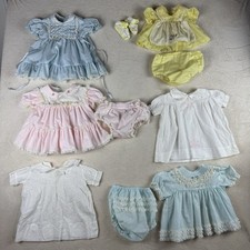 Vintage Baby Girl Dress Lot Of 6 Newborn - 12 months 80s Lace Frilly Embroidered