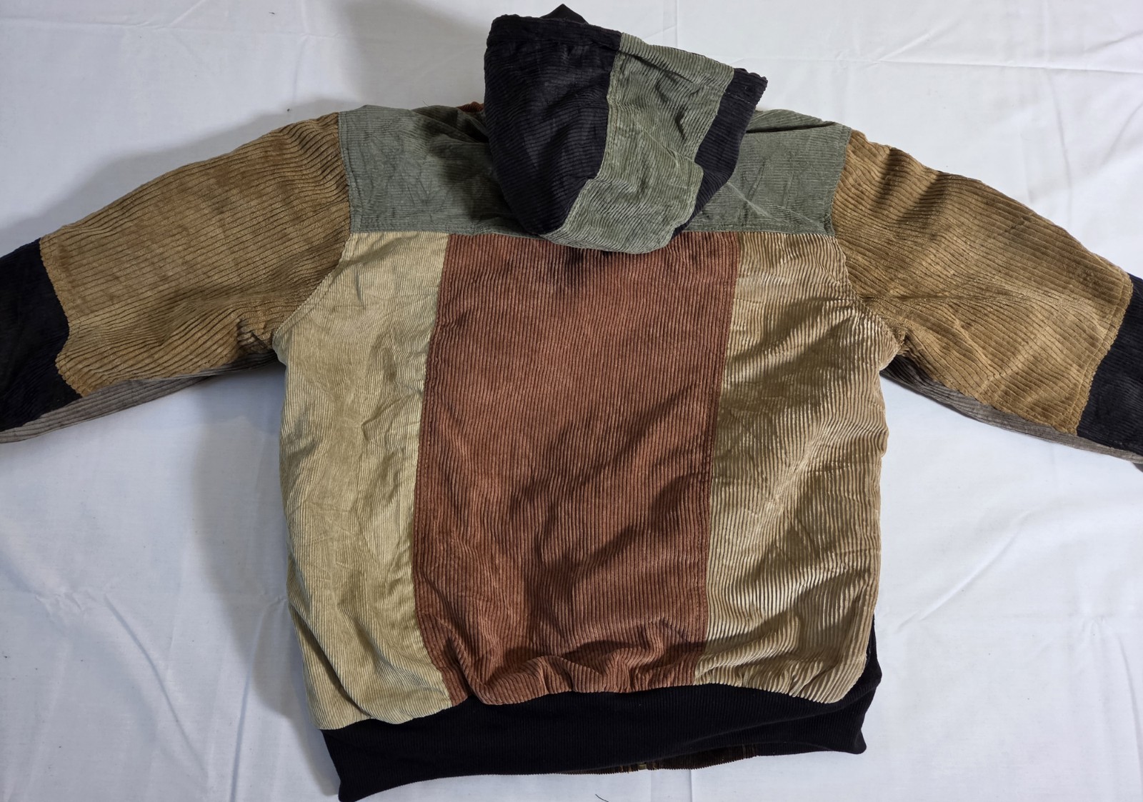 Carhartt Reworked Patchwork Corduroy Active Jacket 2XL Fits XL Hooded image 3