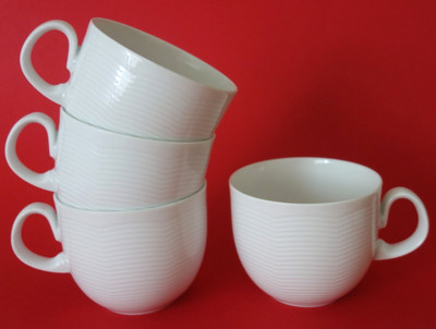 (1von4) 1x Kaffeetasse Arzberg Swingline 8400 weiß Wellen