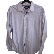 Polo By Ralph Lauren Philip Button Down Shirt Men's 16.5 Blue Plaid Cotton