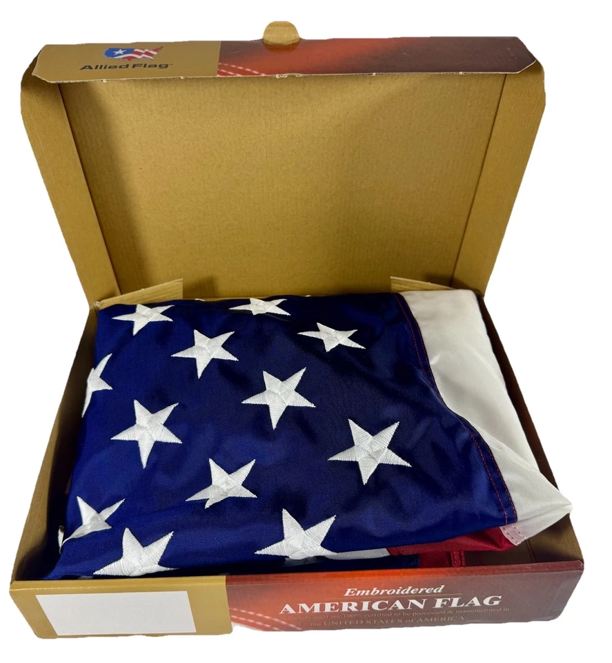 Вышитые американские флаги 3 фута на 5 футов 100% сделано в США союзники - Изображение 2 из 4