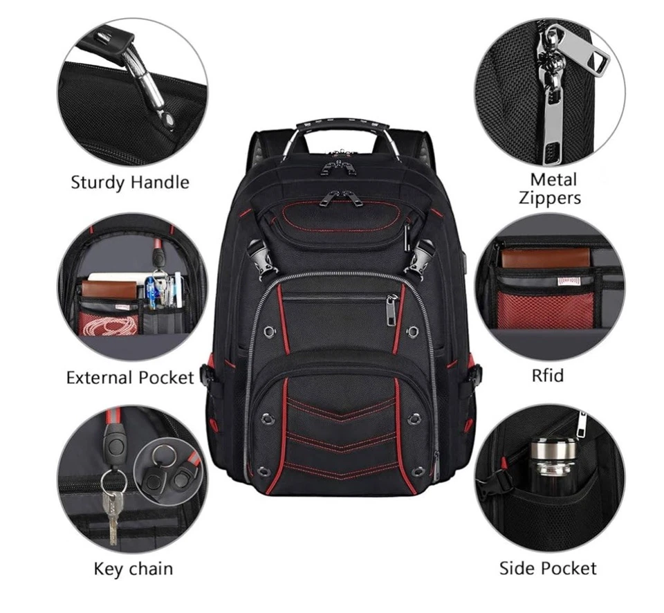 Mochila para portátil VECKUSON 18.4 unisex 55L extra grande para juegos Foto 4 de 4